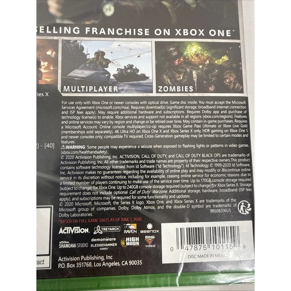 Call of Duty Black Ops Cold War Xbox One Series X S Video Game